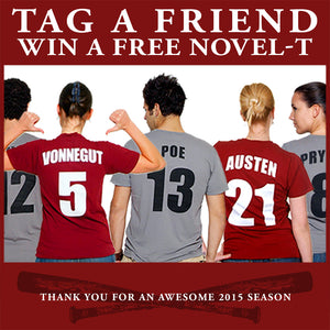 Tag a Friend, Win a Novel-T! A New Year's T-Shirt Giveaway